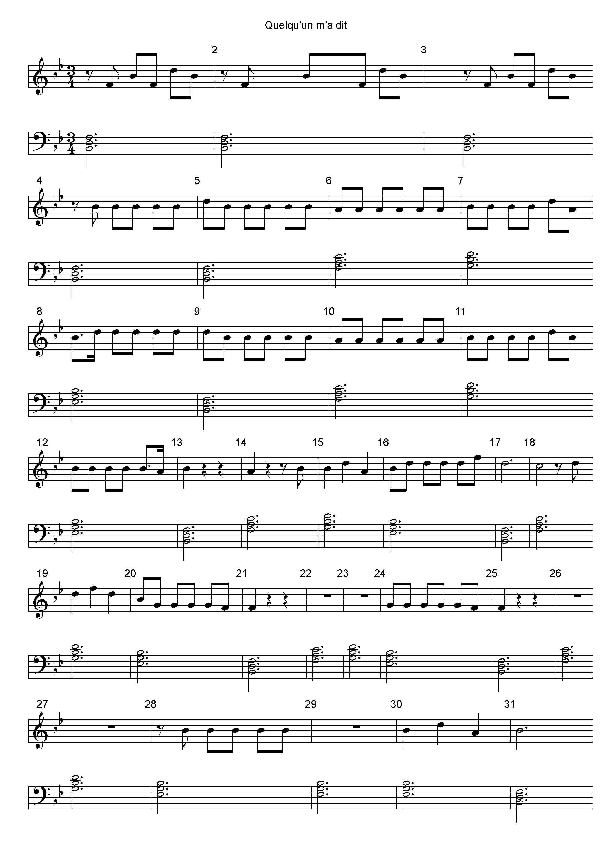 Partition piano 3 notes